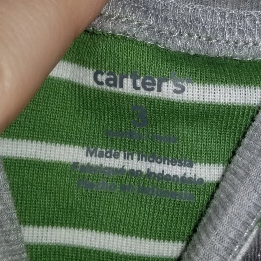 NWT Carters Grey and Green overall outfit with Dog Size 3 Months